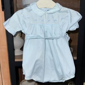 Vintage Feltman Brothers bubble romper newborn baby boy heirloom embroidered